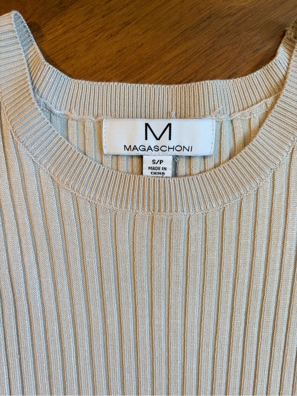 Magaschoni oatmeal ribbed knit midi dress & duster cardigan set - Picture 4 of 10